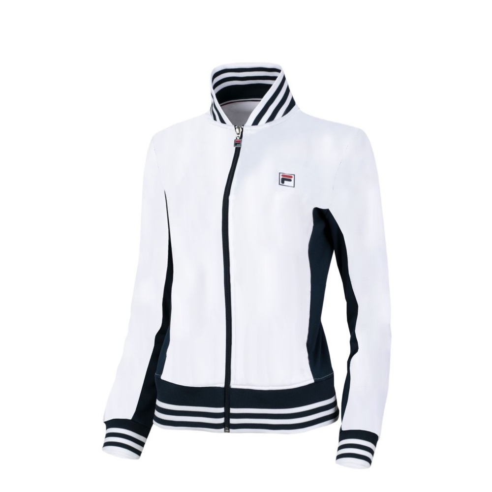 Fila Women's Varsity Jacket in White and Black